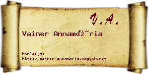 Vainer Annamária névjegykártya