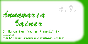 annamaria vainer business card
